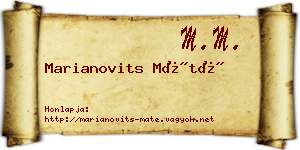 Marianovits Máté névjegykártya