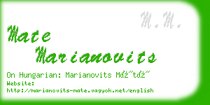 mate marianovits business card